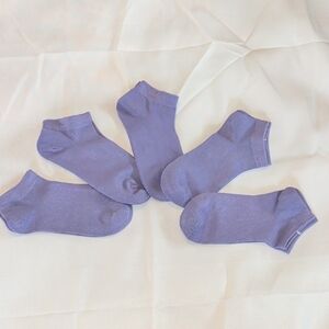 5 Pack Purple Bamboo Ankle Socks Soft Breathable Everyday Comfort Low Cut